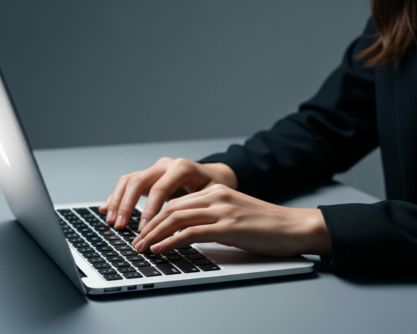 femme écrivant sur PC